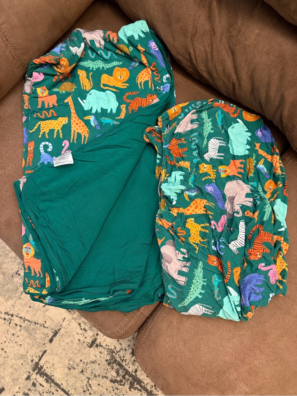 Little Sleepies Wild Zoo Crib Sheet and Cloud Blanket Set